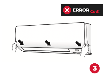Colocado de filtro purificador y cerrado de tapa frontal Daikin