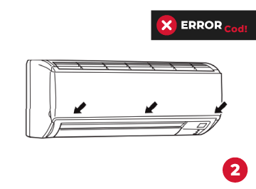 Tras finalizar la limpieza de la tapa frontal del aire acondicionado Mitsubishi la colocaremos nuevamente en su lugar