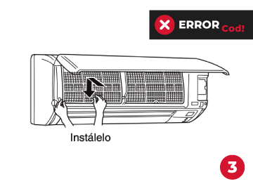 Instalar los filtros de equipo de aire acondicionado Mitsubishi después de limpiar