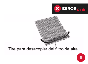 Cómo limpiar el filtro de limpieza del aire retirando antes el filtro de aire de nuestro equipo Mitsubishi