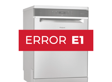 Lavavajillas Whirlpool error E1